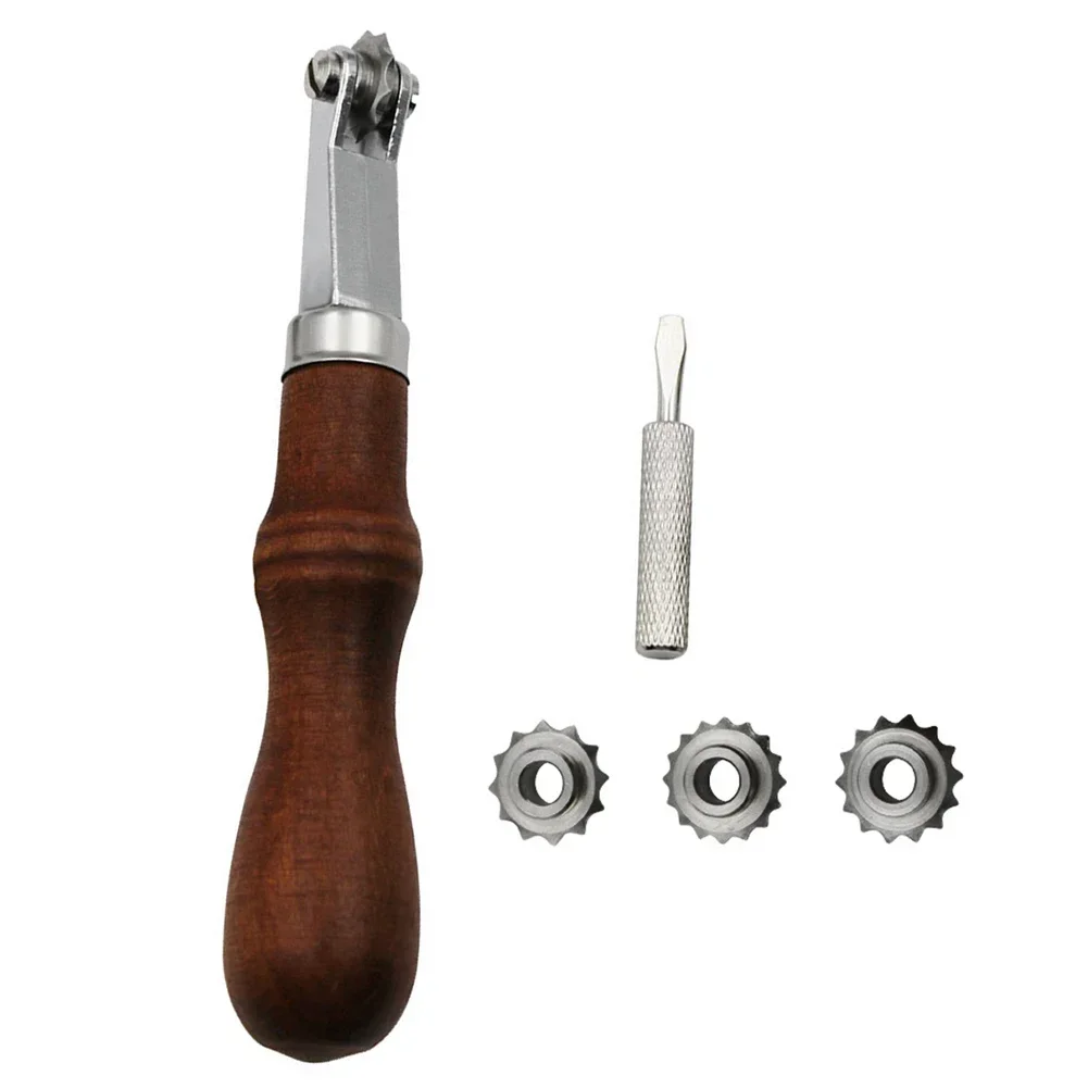 DIY Leather Craft Over Stitch Line Marking Wheel Gear Roulette Spacing Tool Leathercraft Spacing Sewing Tools 3-6mm