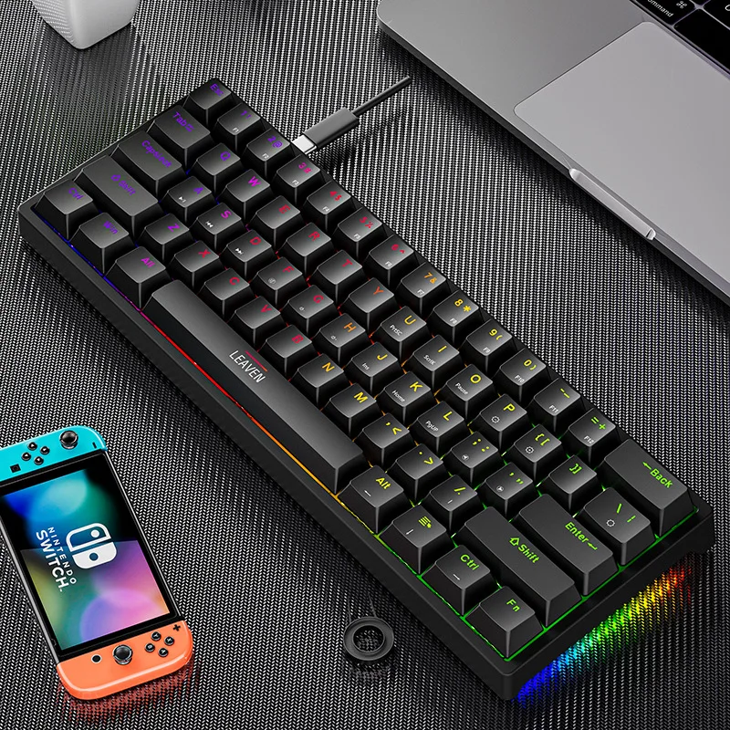 K620 Mini Teclado Mecánico De Juegos 61 Teclas RGB HOTSWAP Tipo C Teclado  De Juego Wired PBT Capas Keycaps 60% Ergonomics Teclados De 27,38 €