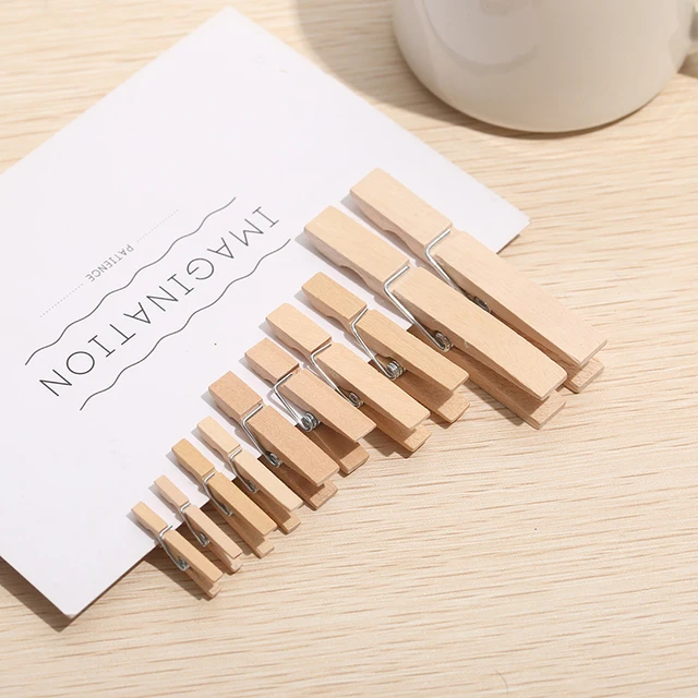 100/10 Darabos Mini 25 Mm -Es Természetes Fa Klipek Fotó Ruhacsöves Esküvői Party Csapok - Image 4