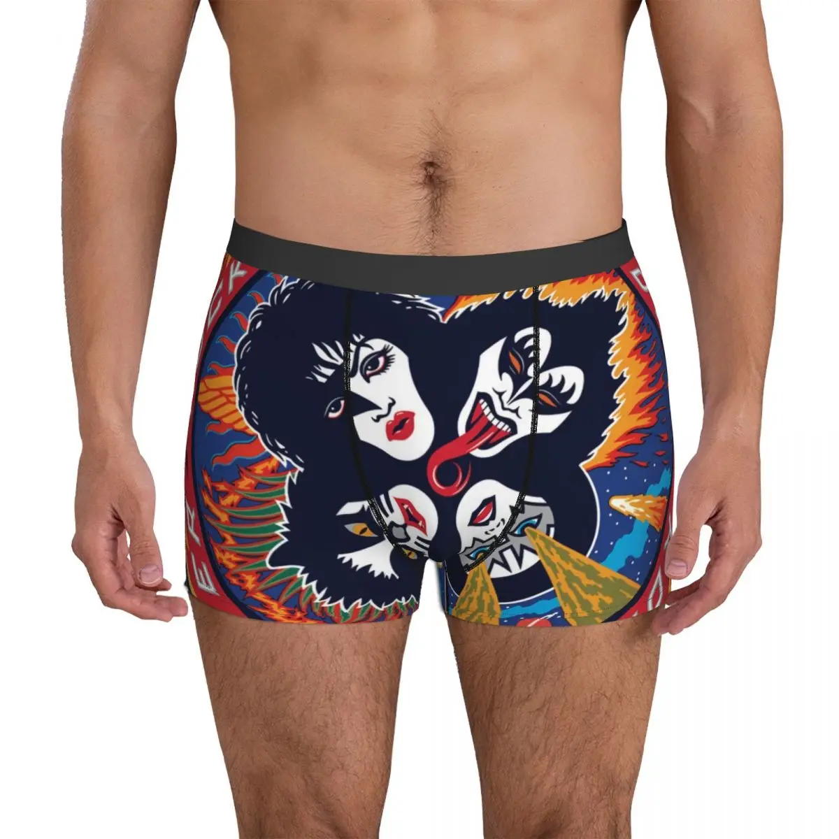 Kiss Band Underwear Kiss Band Fans Pouch Trenky Boxer Shorts Printing  Shorts Briefs Comfortable Man Underpants Plus Size 2XL