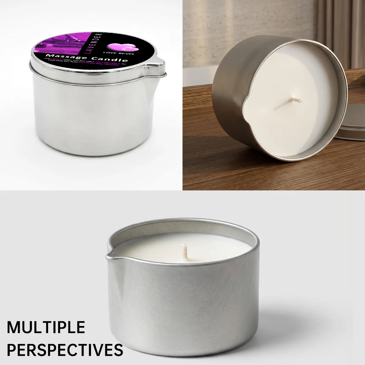 Lavender Aromatherapy Massage Candle - Moisturizing Soy Wax 2oz Gift for Relaxation & Home Ambiance