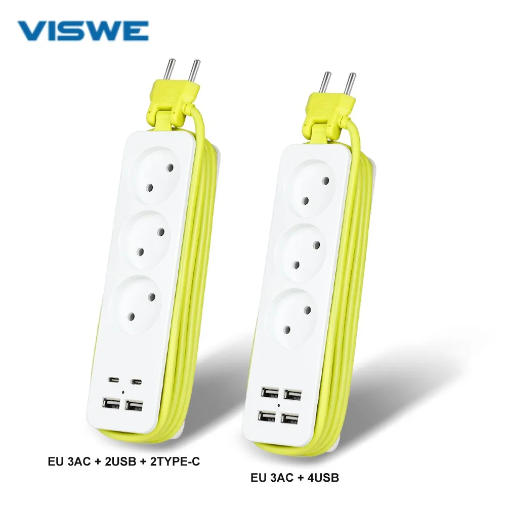 Viswe-eu Ficha de Alimentação Cabo de Extensão Carregador para Smartphone Usb tipo c Smartphone Tomadas Russas 18 m 5v 3.1a