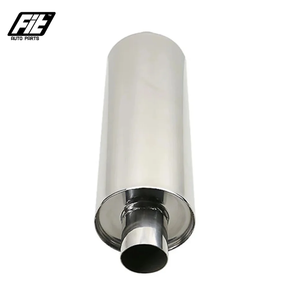 Universale Silenziatore Sportivo In Acciaio Inox Con Doppia Uscita - Terminale Di Scarico Tuning Per Auto (Diametro 57mm) - 3