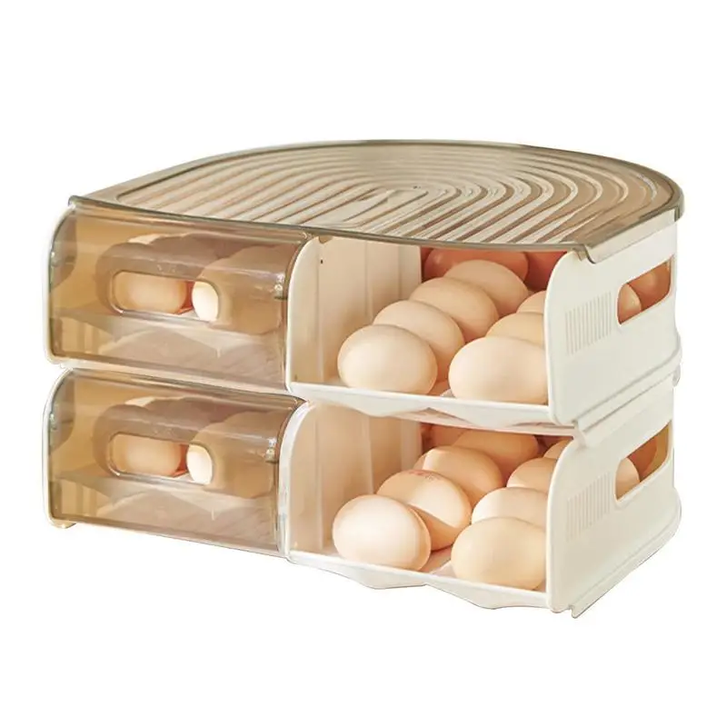 

Automatic Egg Storage Box Large Capacity Automatic Rolling Egg Rack Egg Storage Dispenser Organizer For Refrigerator Countertop