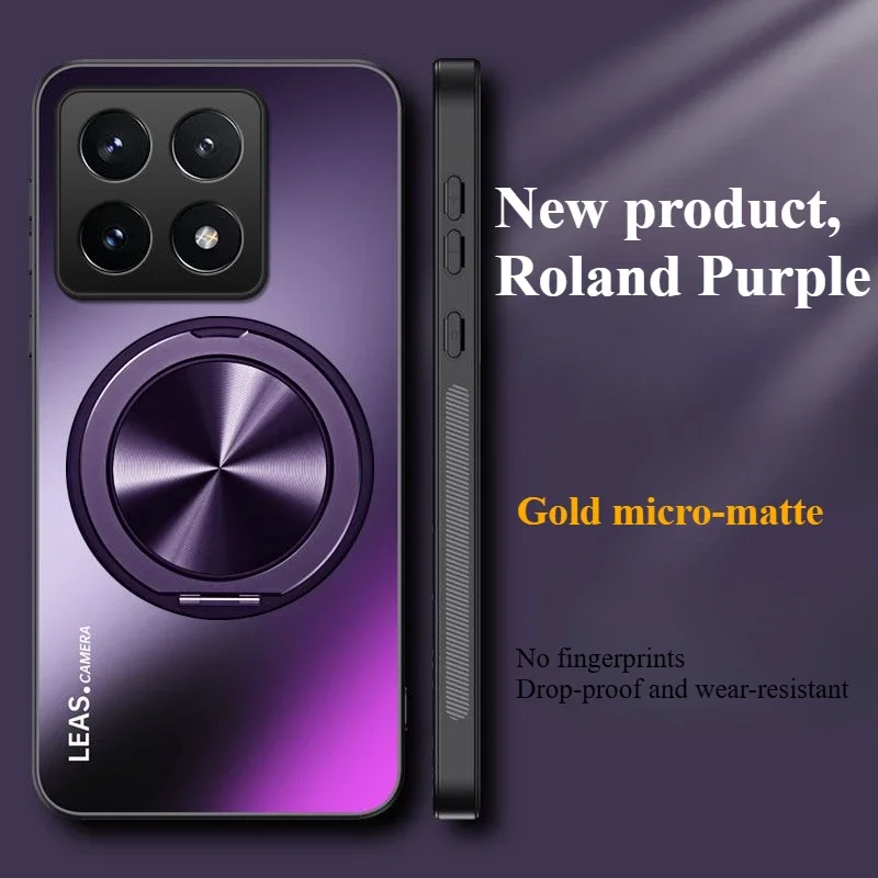 Luxury Acrylic Matte Skin-Friendly Shockproof Bumper Case with Bracket Back Cover