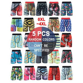 Fashion Print Men Underwear Boxer Cueca Male Panties Lingerie Men Underpants Boxershorts Trunks Plus Size XL-5XL Men's Boxers 1