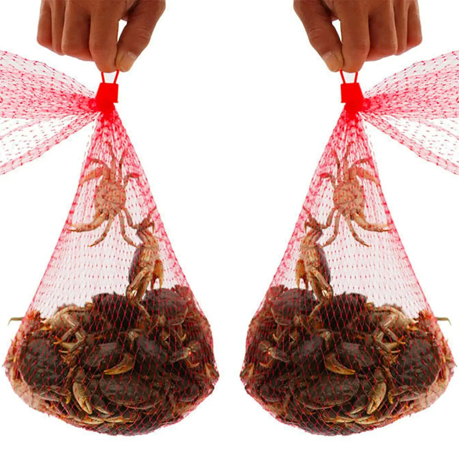 100PCS Reusable Mesh Fruit Vegetable Bags 30-50CM Nylon Storage Bags Plastic Garden Netting Seafood Boil Grocery Mesh Bags 3