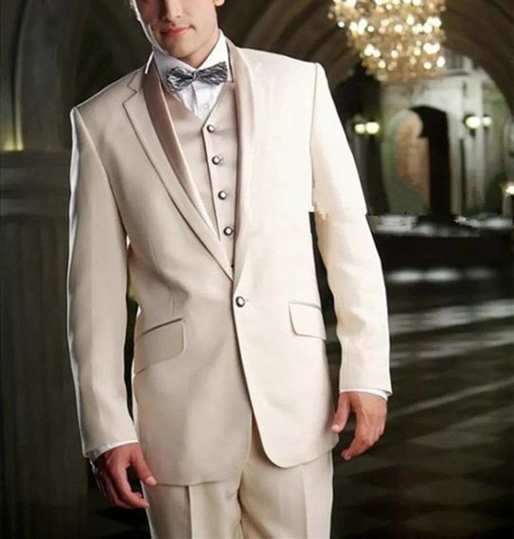 

2024 Latest Wedding Men Suit 3pcs Custom Made Prom Groom Suits For Men Tuxedos Groomsmen Casual Mens Suits (Jacket+Pant+Vest)