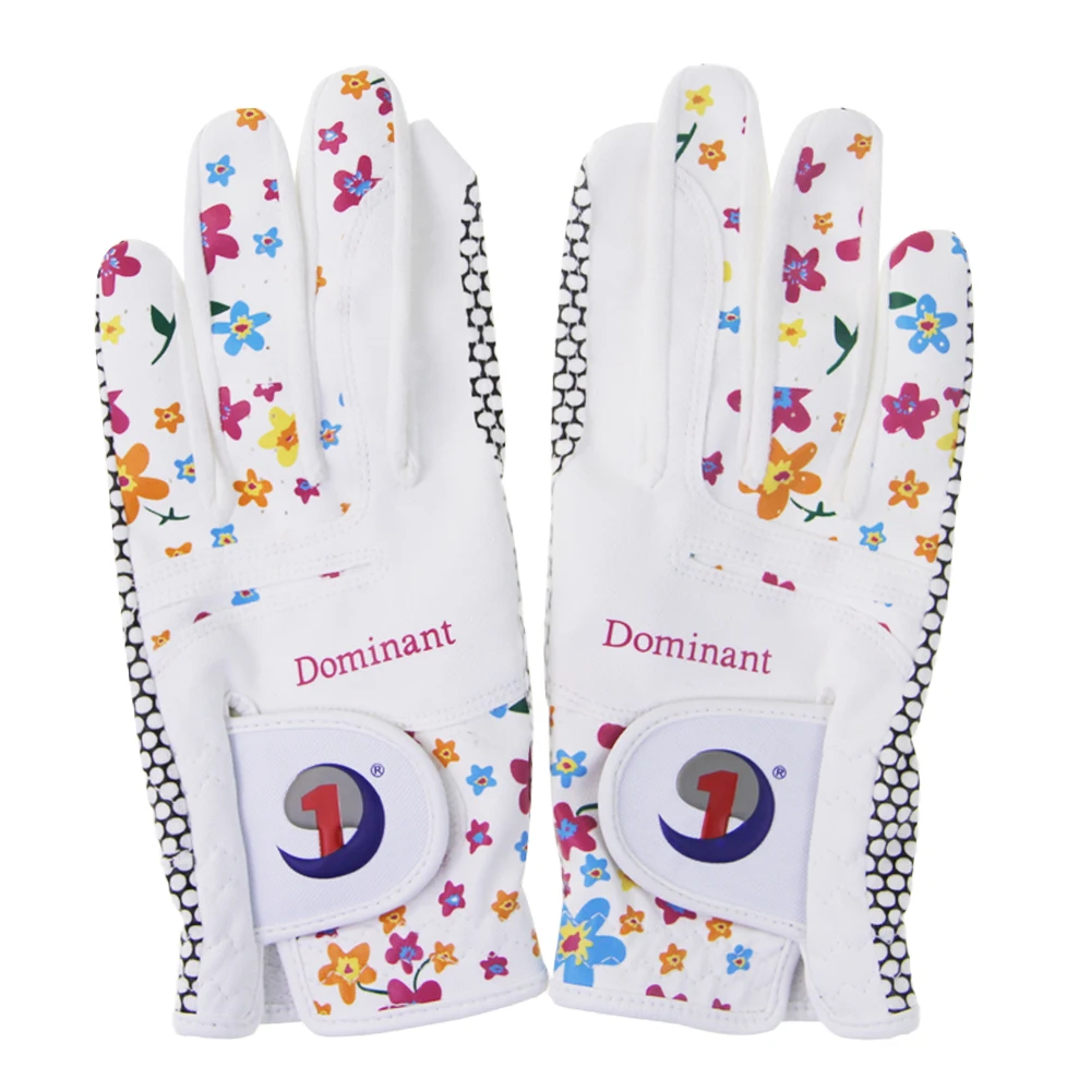 1Pair Golf Gloves for Women PU Leather Soft Fit Sport Grip Durable Gloves Anti-skid Breathable Sports Gloves 2