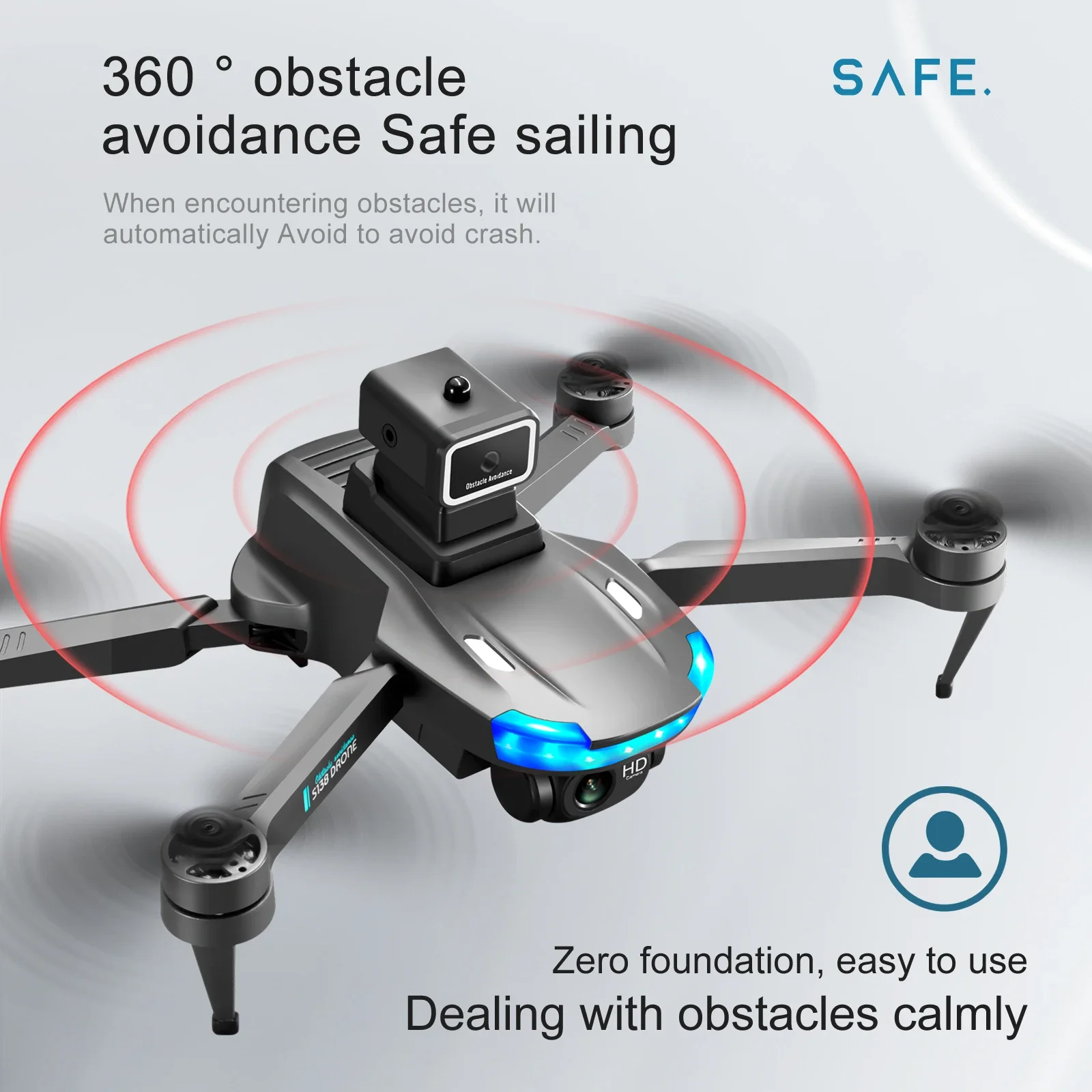 Drone S138 GPS 4K avec double batterie et évitement d'obstacles
