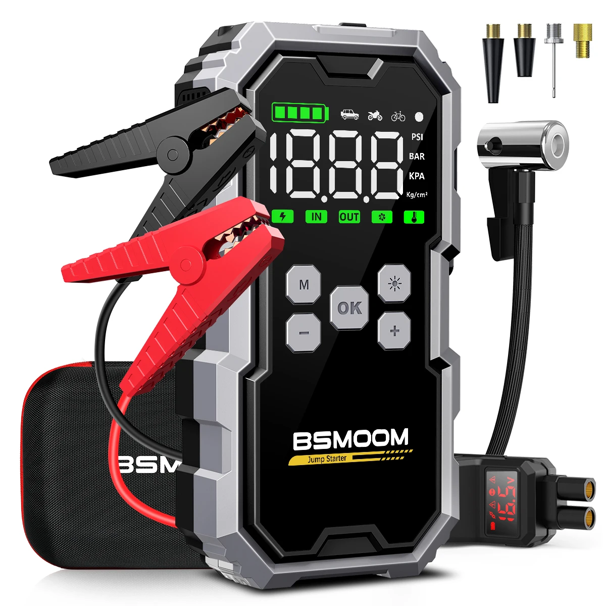 Car Jump Starter Power Bank 7000A/6000A Portable 150PSI Air Pump Car Battery Emergency Boosters Starting Device