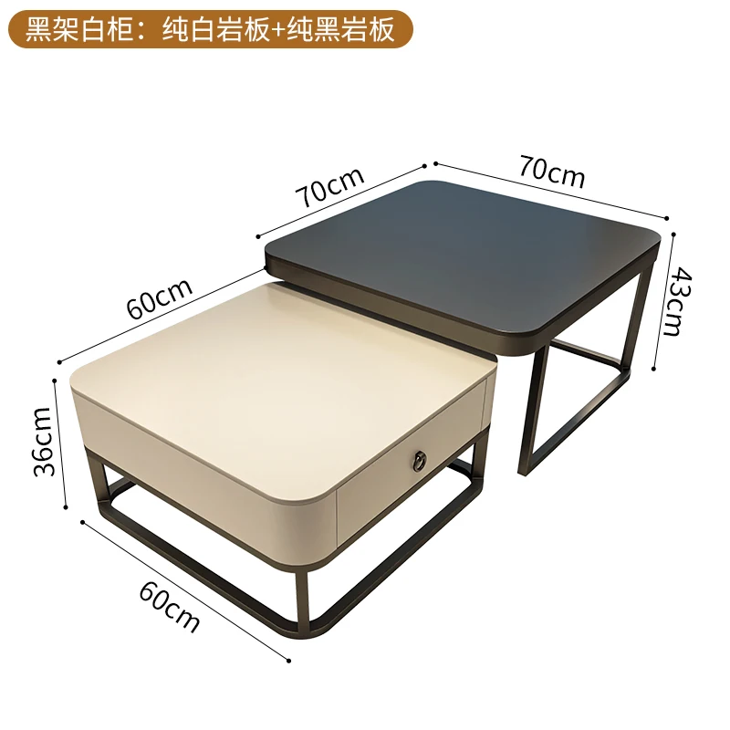 שולחן קפה מינימליסטי מרובע עיצוב מודרני יוקרתי שולחנות צד ייחודיים סט אסתטי Mesas De Centro Pra Sala רהיטי בית