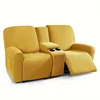 8pcs/set Recliner Sofa Covers All-inclusive Loveseat Center Console Sofa Covers Elastic 2Seater Couch Slipcovers with Cup Holder 5