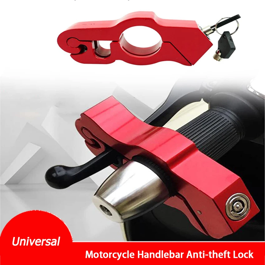 

Universal Motorcycle Handlebar Helmet Anti-theft Lock Electric Vehicle Dirt Bikes Aluminum Alloy Fixed Horn Simple To Use Easy