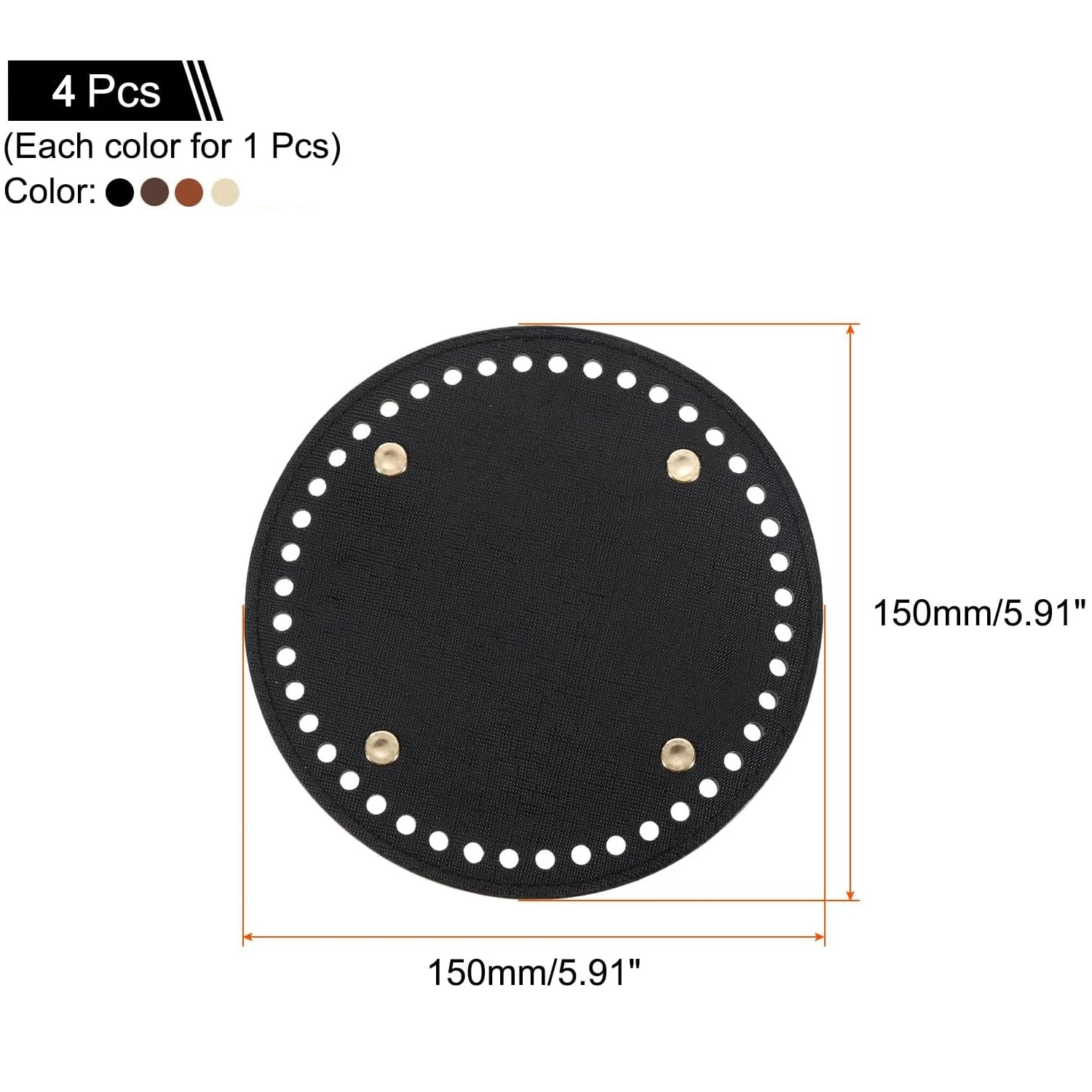 Round Bag Bottom Shaper Pad 5.91inch PU Leather Bag Base Purse Cushion Base for DIY Knitting Crochet Making Accessories craft supplies diy knitting kit