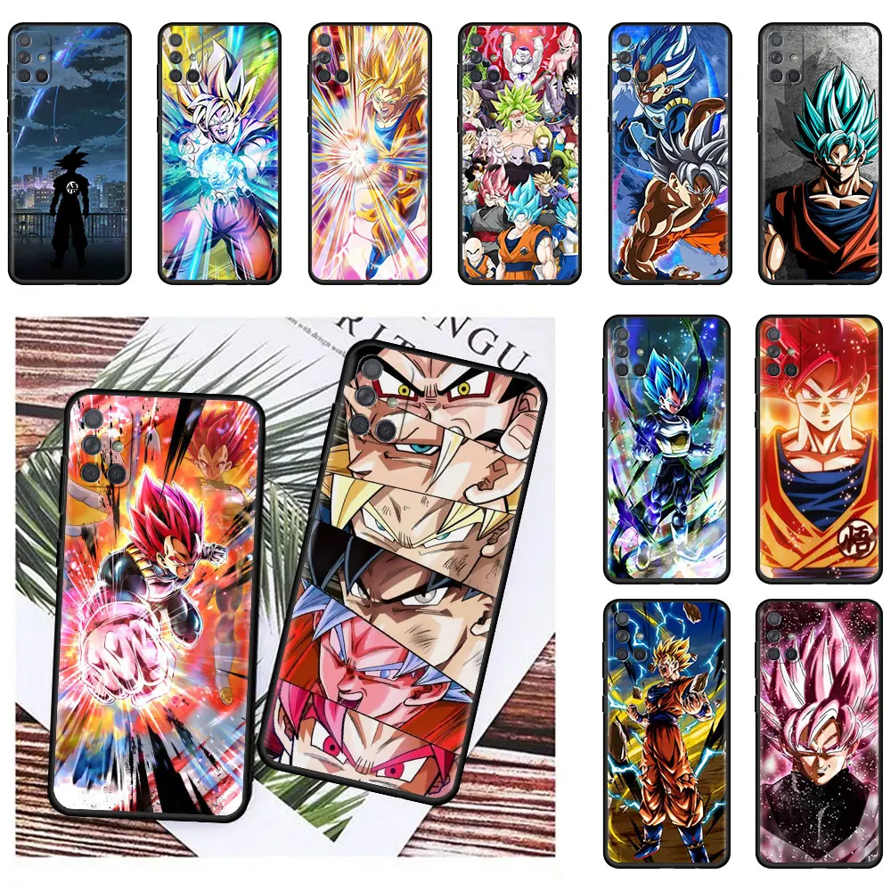 Чехол для Samsung Galaxy A51 A71 A21s A31 A12 A41 A11 A72 A52 A32 5G A01 A91 A21 Сон Гоку аниме черный чехол