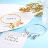 Custom Stainless Steel Mini Heart Ashes Urn Bracelet with Angel Wing Charm Engrave Round Tag Pet Photo Memorial Bangles Jewelry 1