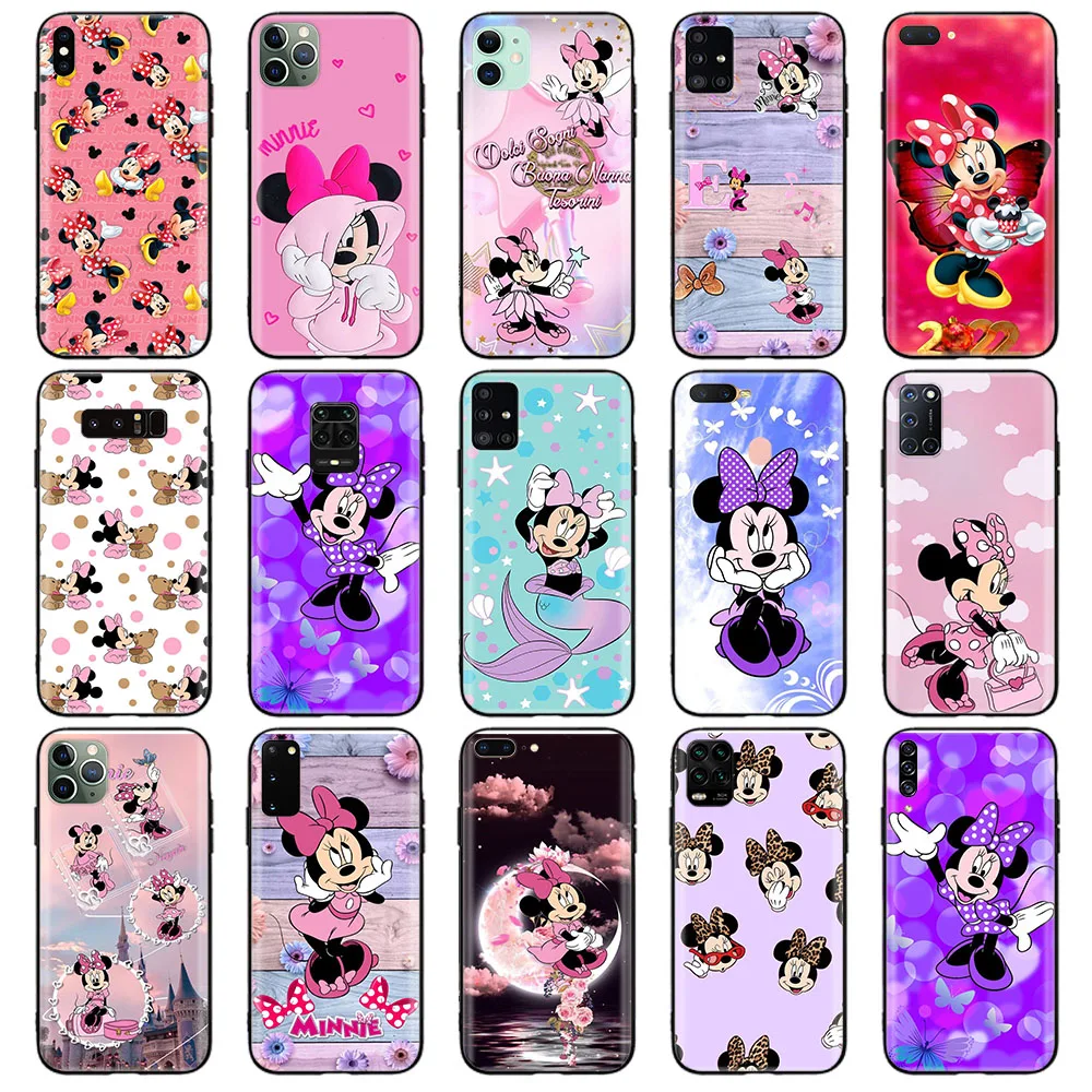 Custodia Nera Per Samsung S7 Edge S8 S9 Plus J5 J6 J7 J8 J2 J4 Core Pro Prime Duo A31 Cover Z-34 Minnie Mouse