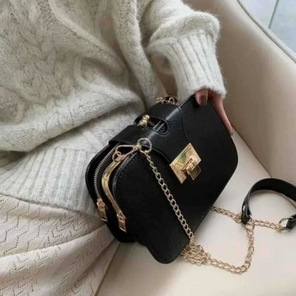 New Women's Version Diagonal Fashion Women's Bag Single Shoulder Bag Messenger Bag Mobile Phone Small Bag Chain Small Square Bag