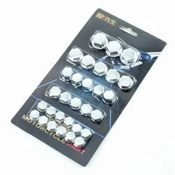 Vibrant Motorcycle Decorative Screw Cap Set - 30-Piece Nut Covers for Motorcycles and Scooters (Silver)