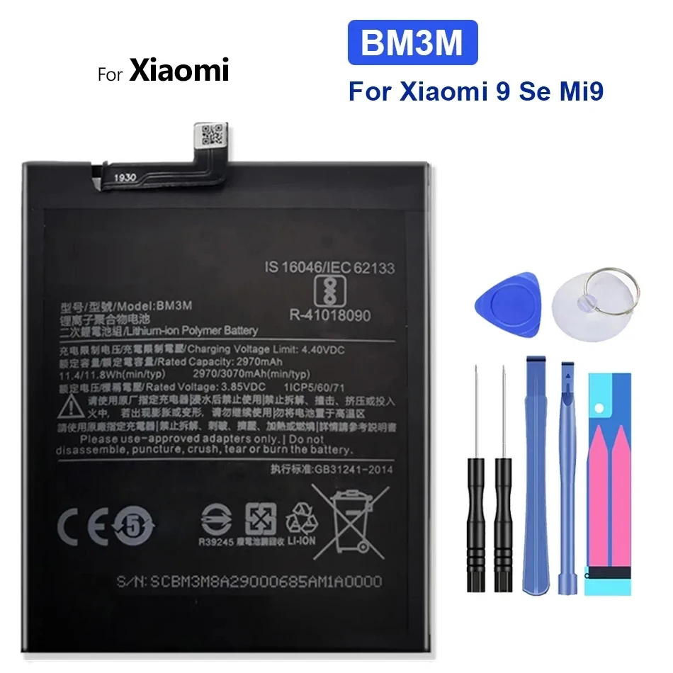 

Аккумулятор 3070 мАч для xiao mi BM3M, для Xiaomi 9 Se Mi9 SE Mi 9SE, фотоаккумулятор + бесплатный инструмент