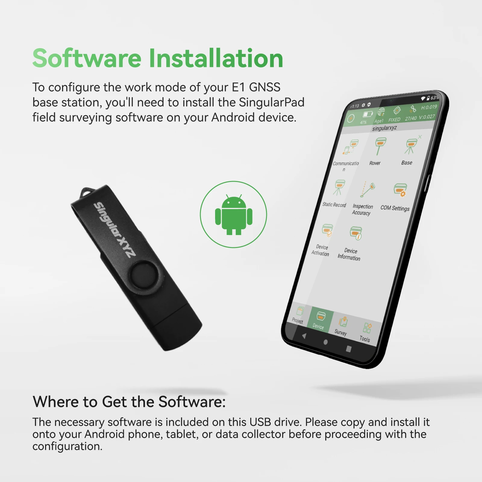 SingularXYZ 15% oFF E1 GNSS Receiver High Accuracy 2cm GNSS GPS RTK Permanent So
