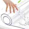 Soft Glass Tablecloth Transparent PVC Table Cloth Waterproof Oil Proof Kitchen Dining Rectangular Table Cover Matte Clear 4