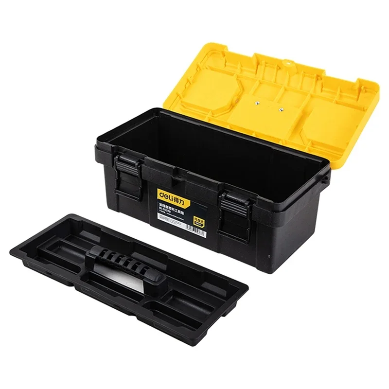 Storage Box Deli 1 Pcs Multiple Specifications Double Layer With Handle Multifunctional Portable
