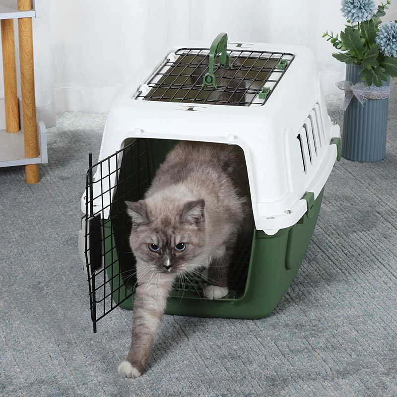 Pet Transport Carrying Box Dog Travel Bag Airline Approved Handbag Dog Pet Air Box Consignment Plastic Cat Air