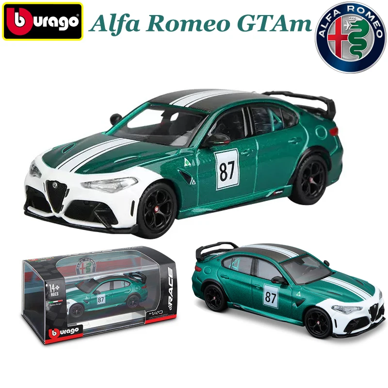 Bburago 1:43 Alfa Romeo GTAm Cars Model Alloy Luxury Vehicle Diecast Pull Back Cars Model Toy Collection Gift For Adults