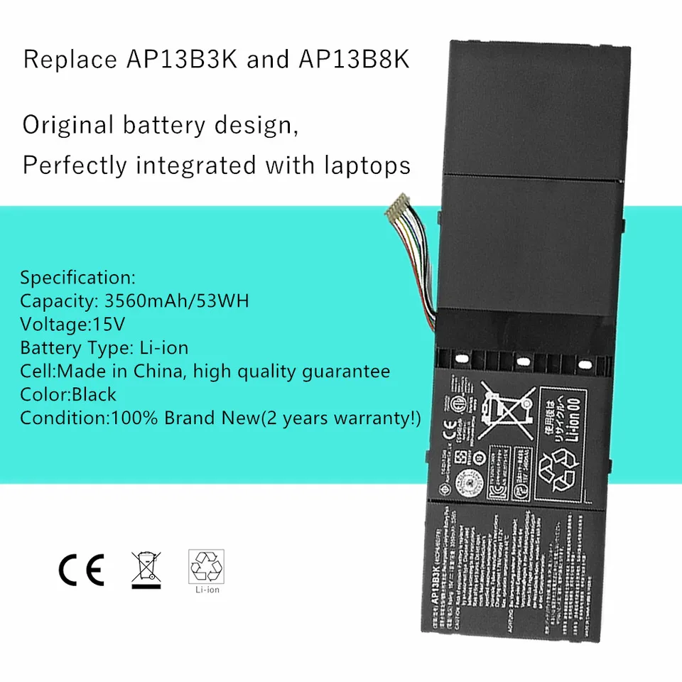 Batteria Per Acer Aspire AP13B8K AP13B3K Batería Compatible Con Acer Aspire V5 M5 Batteria 15V 53Wh