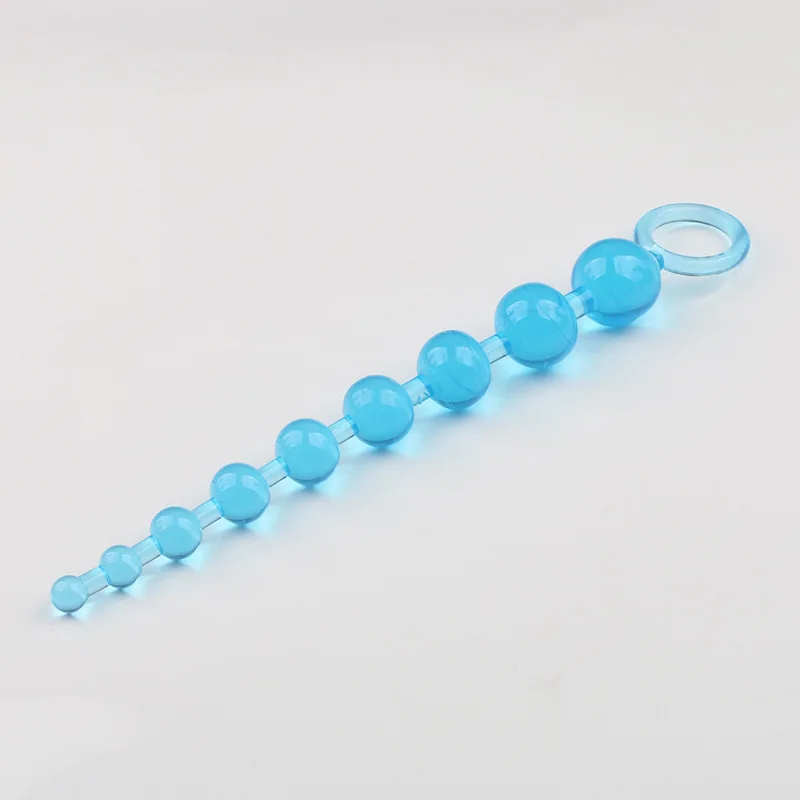 Jelly Anal Beads Orgasm Vagina Plug Play Pull Ring Ball Anal Stimulator Butt Beads Plug Sex Toys For Adult Men Women Gay Male