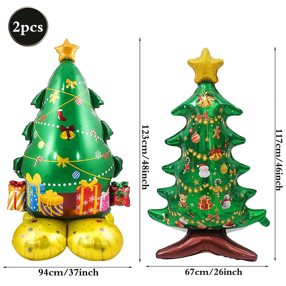 2 Stücke Große Größe Weihnachtsbaum Luftballons Selbststehender Weihnachtsbaum Mylar Ballon Weihnachten Home Party Dekorationen Neujahr Lieferungen – Detail 9
