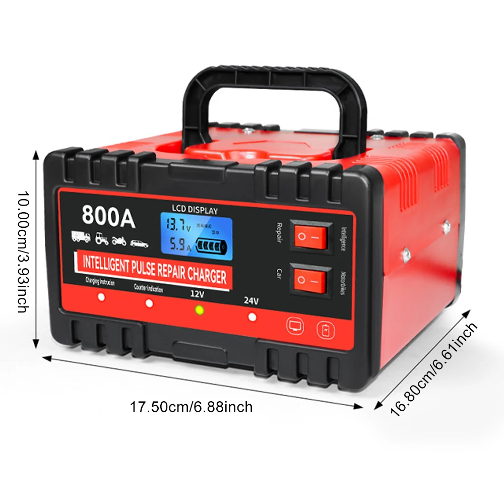 Portable 12V Smart Battery Charger with Intelligent Pulse Repair功能