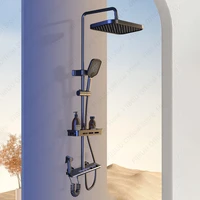 ความสูงปรับระบบฝักบัวอาบน้ําหลายโหมดชุดฝักบัวสแควร์สเปรย์ฝักบัวอาบน้ําแรงดันสูง Combo ใหม่อุปกรณ์ห้องน้ํา 2