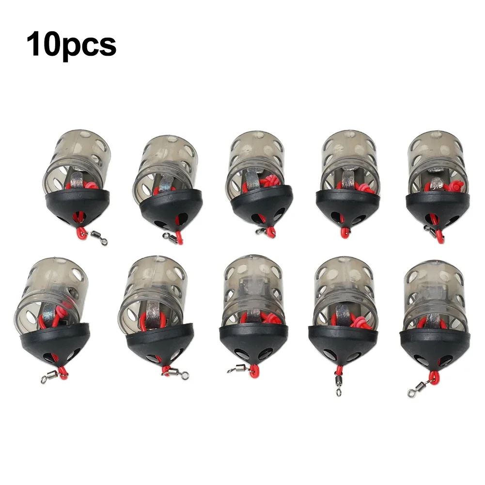 1/10PCS Kappe Schwimmen Feeder Für Made Grundfutter Angeln Zubehör Outdoor Karpfen Angeln Tackle-Tool Wels Feeder Korb