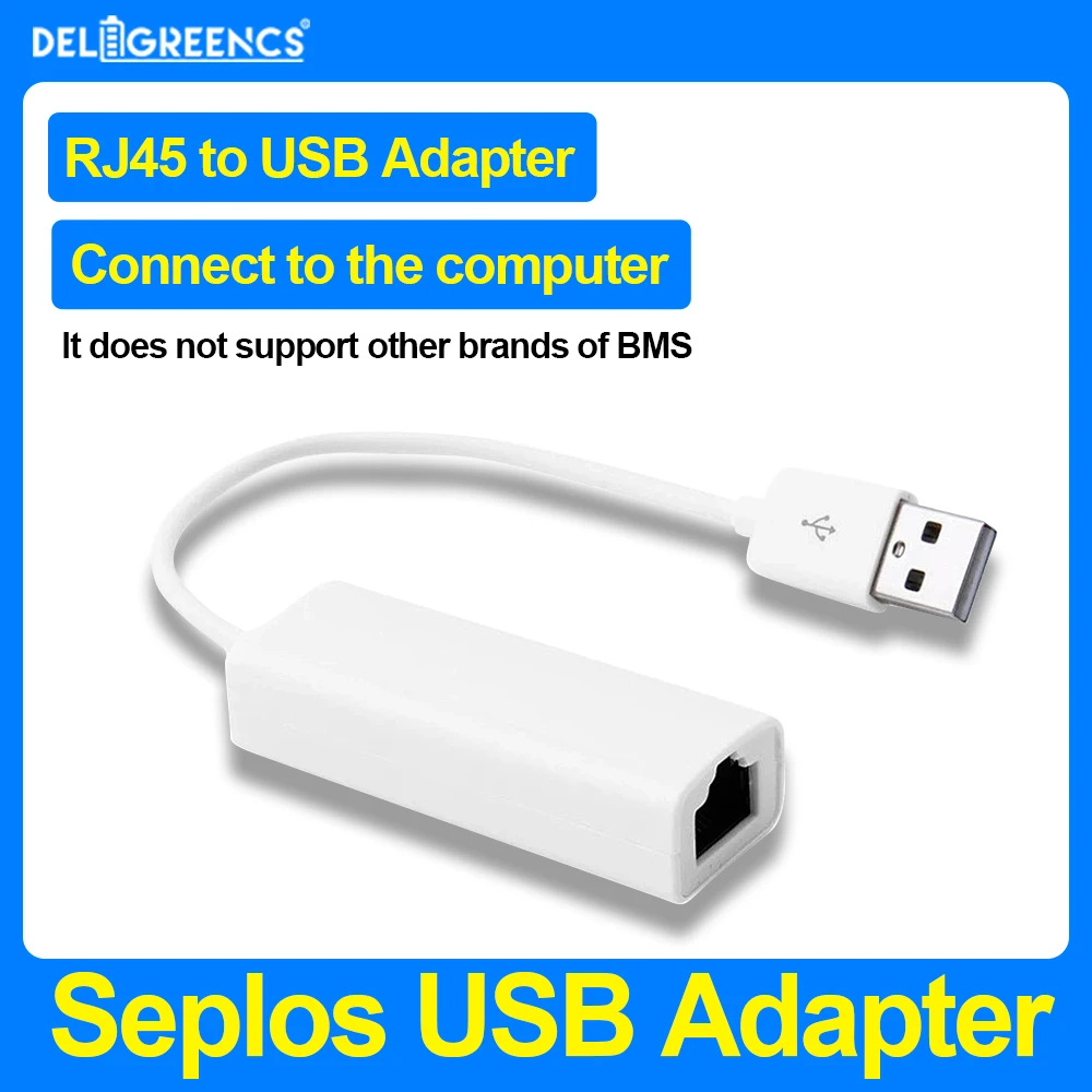 Seplos RJ45 to USB Adapter Connect BMS Battery Management System Computer PC Software Battery Current and Voltage Parameter