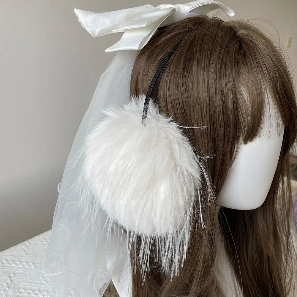 Y2k Long Hair Plush Warm Earmuffs Faux Mink Fur Ear Muffs For Women Winter Cold Proof Fluffy Ear Warmers Thicken Warm Ear Bags