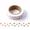 1PC. 10M Copper Foil Hearts Washi Tape Japanese Masking Paper Kawaii Scrapbooking Tools for Photo Album Journaling Stationery 2