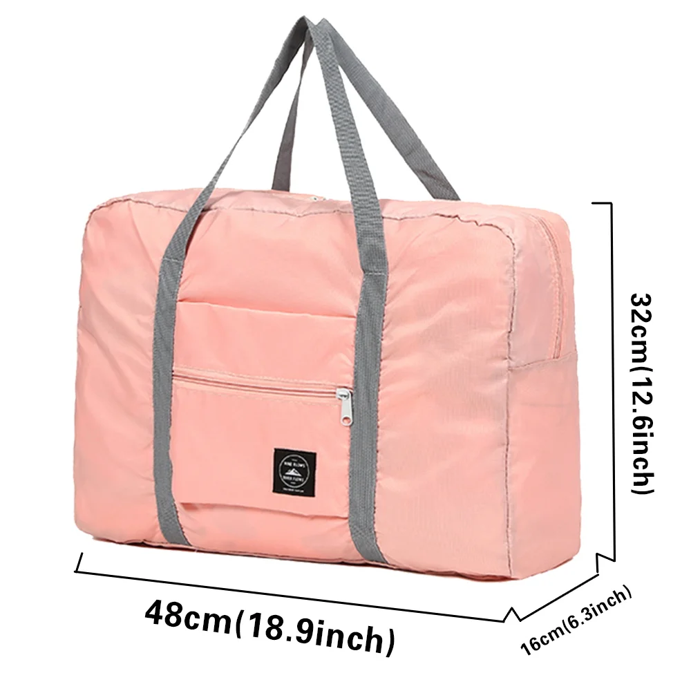 Customize Any Name Travel Bag Women Handbag Luggage Foldable Gadget Organizer Large Capacity Letter Pink Tote Travel Accessories