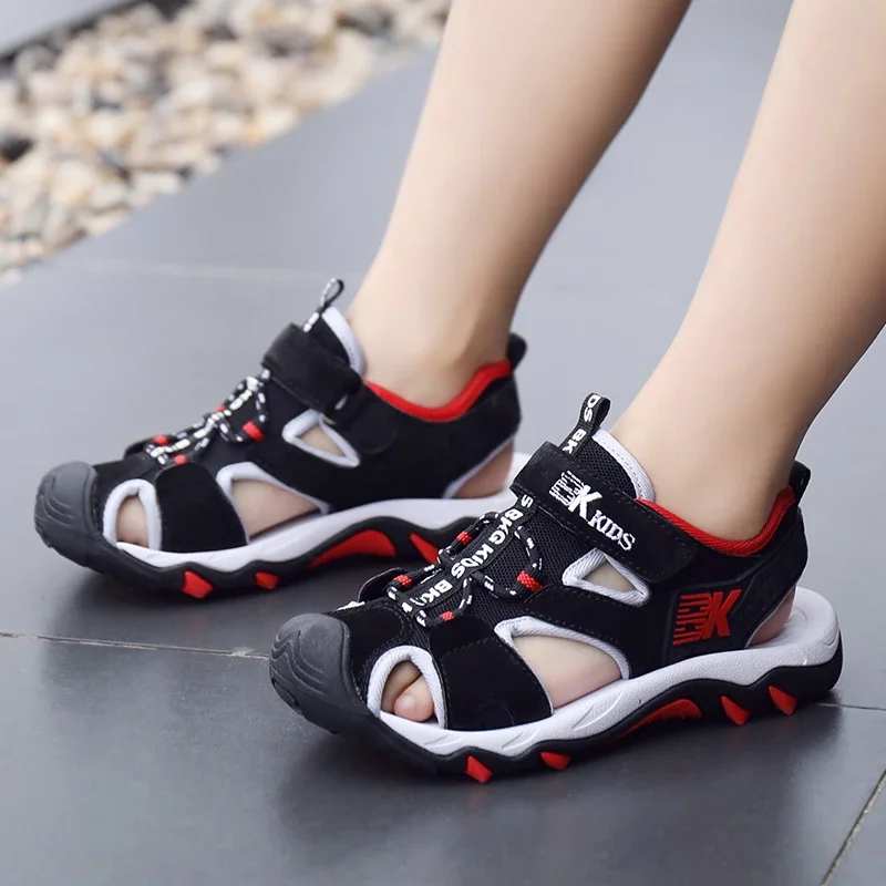 Children Boys Sandals Sport Leather Cut-outs Child Summer Big Boy Beach Sandals Children's Shoes Kids Canvas Rain Flats