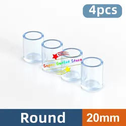 Clear Chair Leg Caps - Rubber Furniture Protector Pads and Socks for Enhanced Floor Protection (Round 20mm)