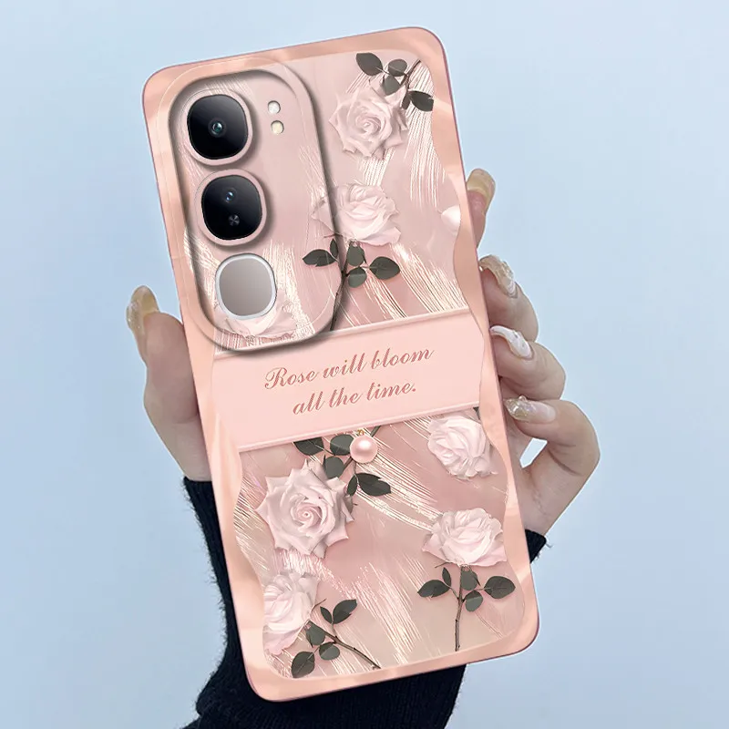 Fashion Simplicity Flower Soft Liquid Silicone Phone Case Cover