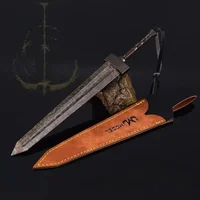 22cm Weapon Greatsword Colossal Sword Game Peripheral Steel Sword Damascu Uncut Katana Display Decoration Collection for Kid Toy 1