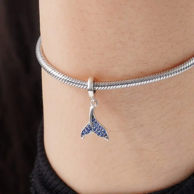 Beads charms charm jewelry sterling silver jewelry charm bead sterling silver beads charm animal charm jewelry 925 Sterling Silver Conch Penguin Mermaid Dolphin Fish Charms Beads Fit Original Pendant Bracelet DIY Jewelry Gift