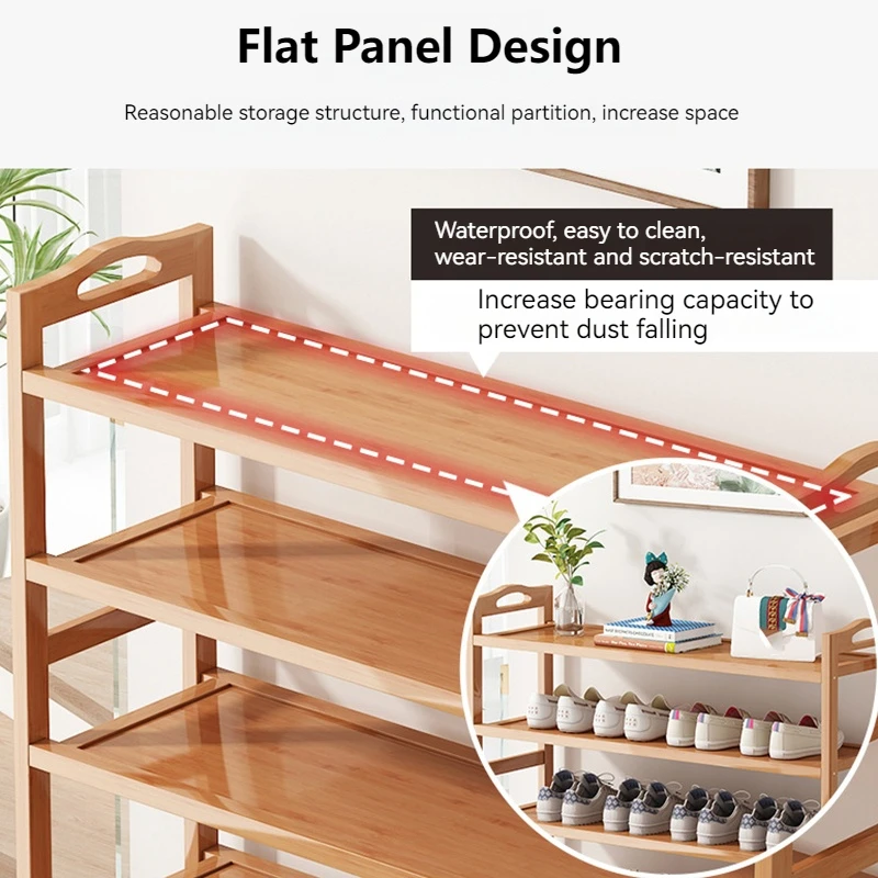 Bamboo Shoe Rack Simple Entrance Shoe Cabinet MultiLayered Storage Large Capacity Shelf for Space Saving Home Organization