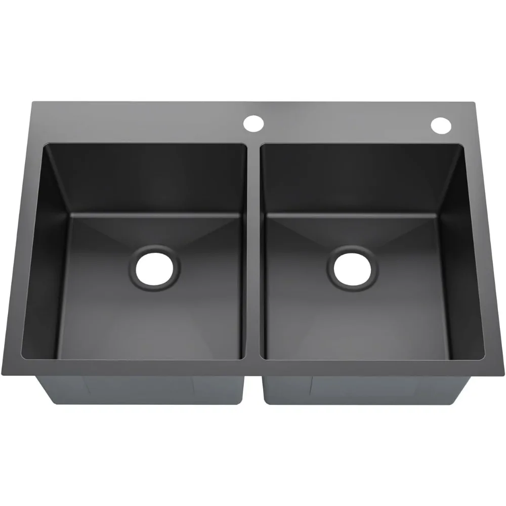 Stainless Steel Kitchen Sink (33&rdquo; x 22&rdquo; x 9&rdquo;(Black Sink Only))