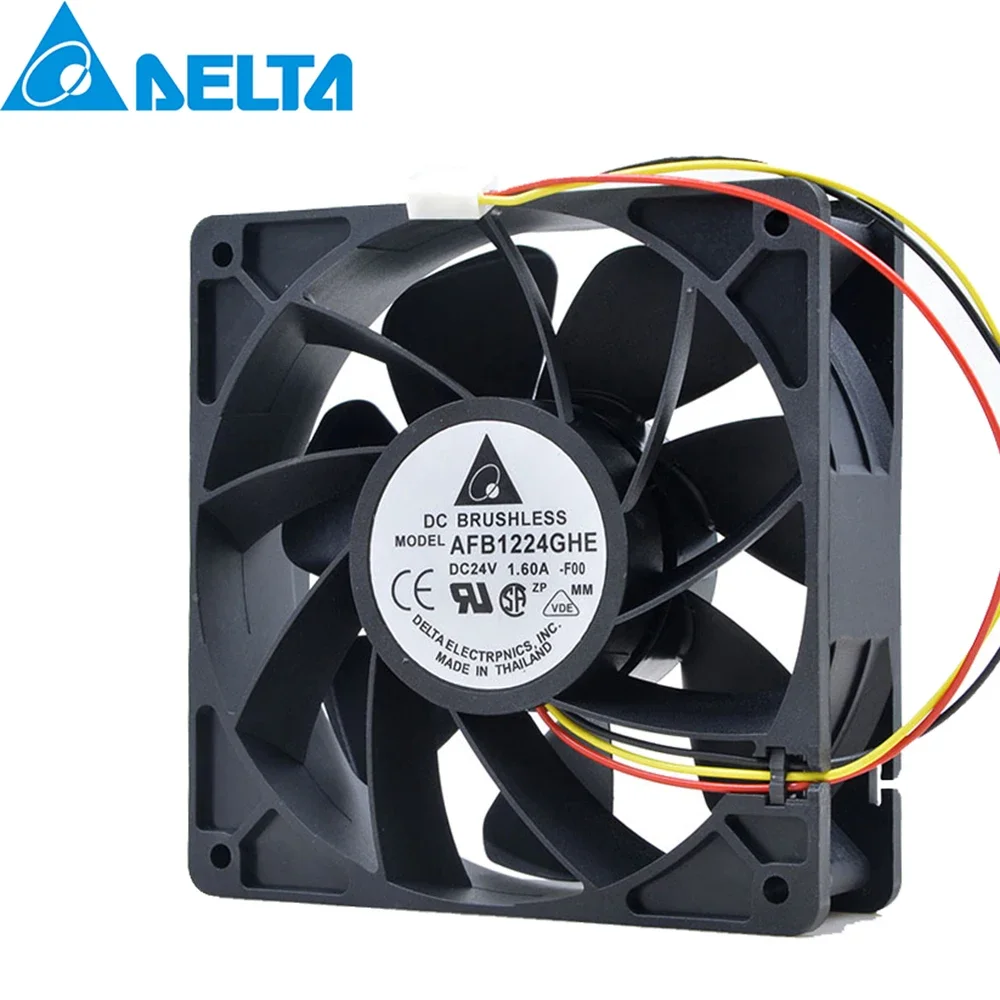 Для Delta 12038 DC 24V 1.6A AFB1224GHE 3 PIN 12 cm 120X120X38 инвертор промышленного управления высокоскоростной охлаждающий вентилятор