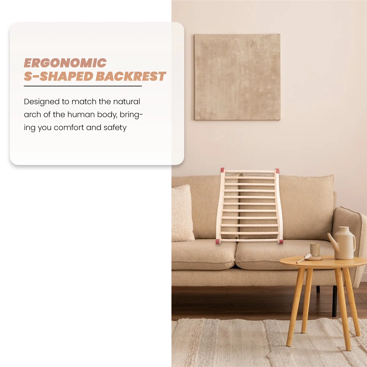 Sauna Backrest, Wooden Sauna Backrest, Ergonomic S-Shaped Backrest, Suitable for Sauna Recovery, Health and Relaxation XY 2