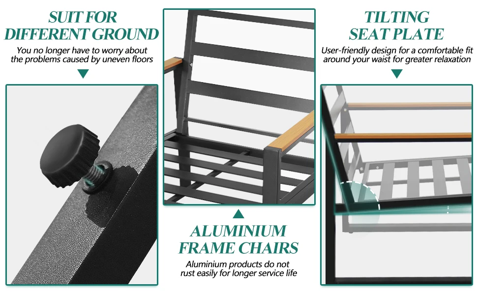 Aluminum Conversation Sofa Sets